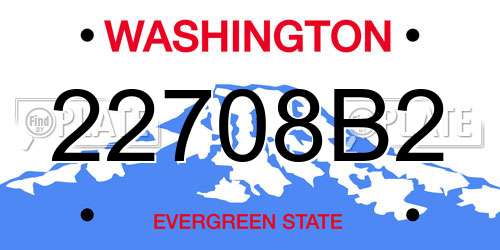 22708B2 Washington License Plate