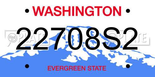 22708S2 Washington License Plate