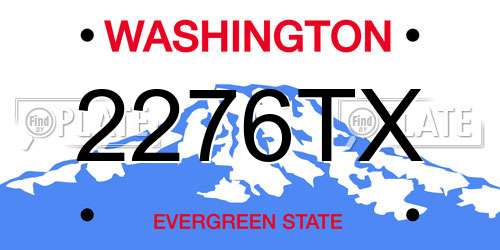 2276TX Washington License Plate