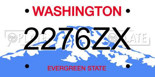 2276ZX Washington License Plate