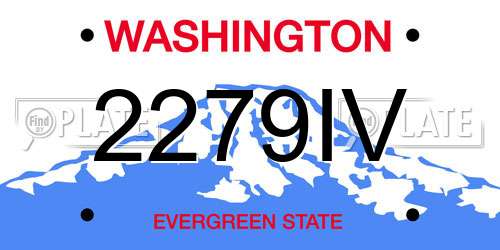 2279IV Washington License Plate