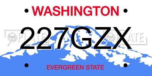 227GZX Washington License Plate