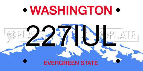 227IUL Washington License Plate