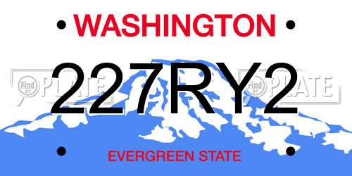 227RY2 Washington License Plate