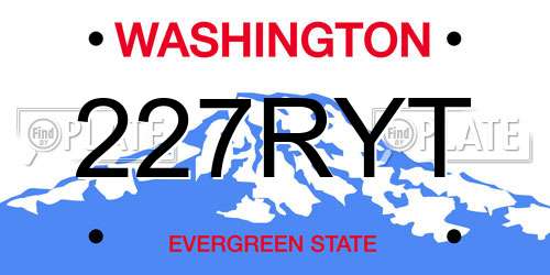 227RYT Washington License Plate