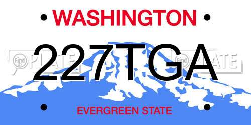 227TGA Washington License Plate