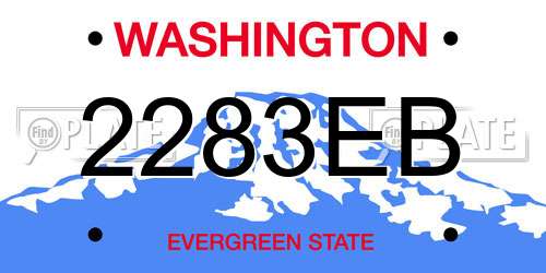 2283EB Washington License Plate