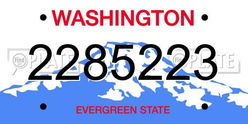 2285223 Washington License Plate