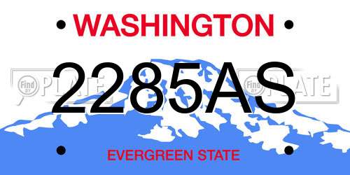 2285AS Washington License Plate