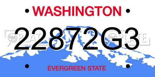 22872G3 Washington License Plate