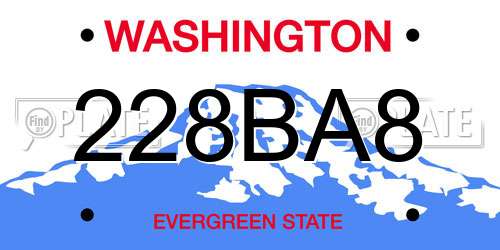 228BA8 Washington License Plate