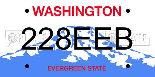 228EEB Washington License Plate