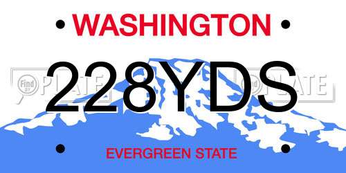 228YDS Washington License Plate