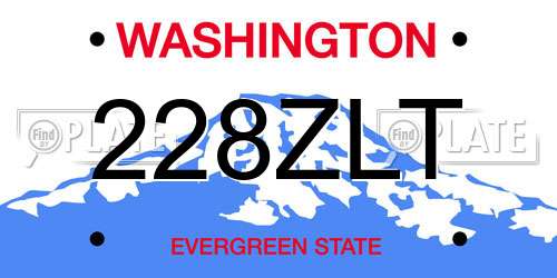 228ZLT Washington License Plate