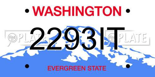 2293IT Washington License Plate