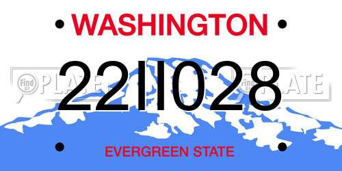 22II028 Washington License Plate