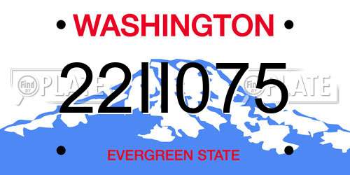 22II075 Washington License Plate