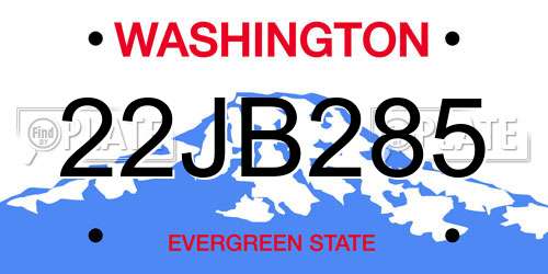22JB285 Washington License Plate