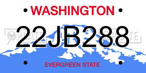 22JB288 Washington License Plate