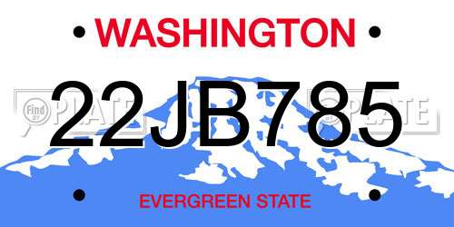 22JB785 Washington License Plate