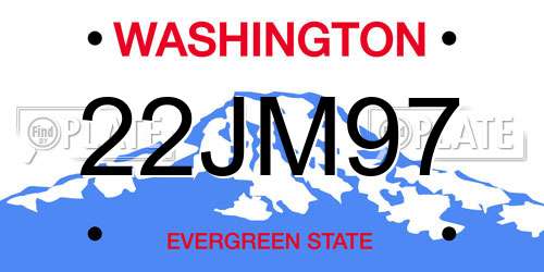 22JM97 Washington License Plate