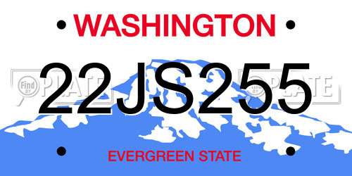 22JS255 Washington License Plate