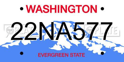 22NA577 Washington License Plate