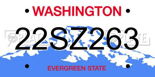 22SZ263 Washington License Plate