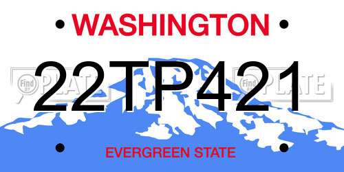22TP421 Washington License Plate