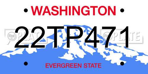 22TP471 Washington License Plate