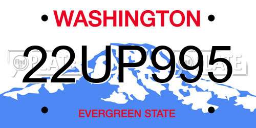 22UP995 Washington License Plate