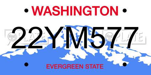 22YM577 Washington License Plate