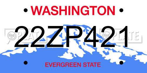22ZP421 Washington License Plate