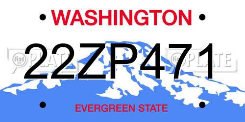 22ZP471 Washington License Plate