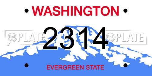 2314 Washington License Plate