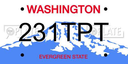 231TPT Washington License Plate