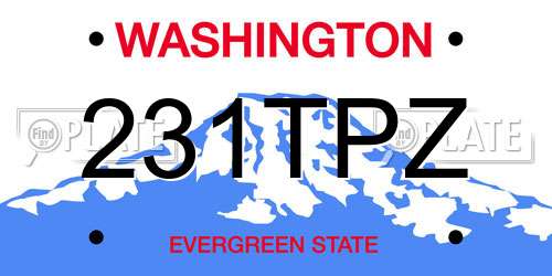 231TPZ Washington License Plate