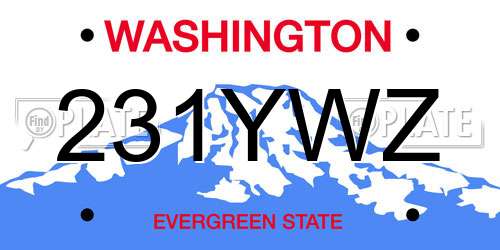 231YWZ Washington License Plate
