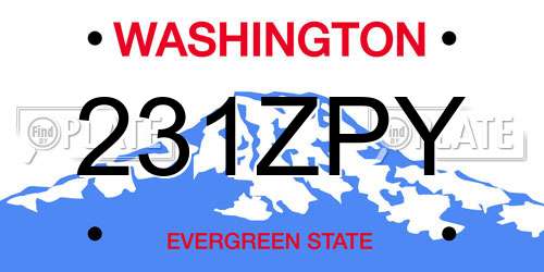 231ZPY Washington License Plate