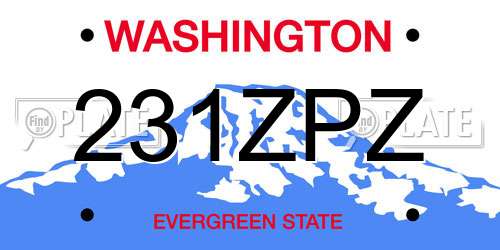 231ZPZ Washington License Plate