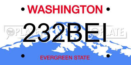 232BEI Washington License Plate