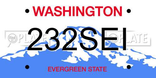 232SEI Washington License Plate