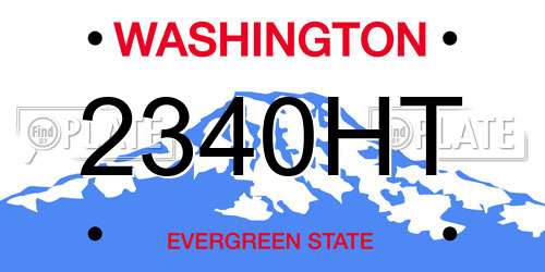 2340HT Washington License Plate