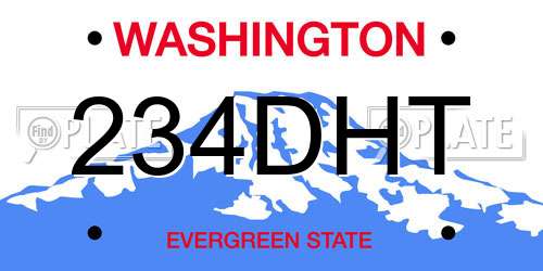 234DHT Washington License Plate
