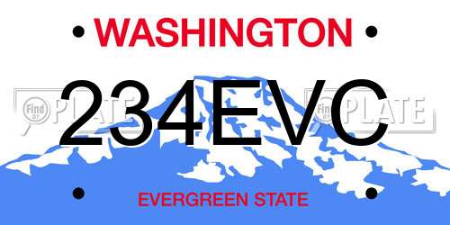 234EVC Washington License Plate