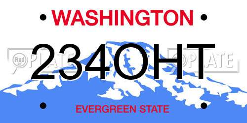 234OHT Washington License Plate