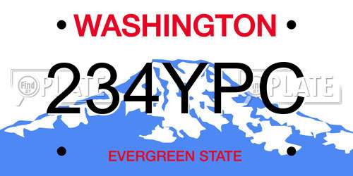 234YPC Washington License Plate