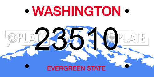 23510 Washington License Plate