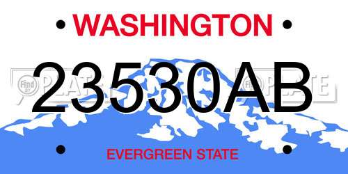 23530AB Washington License Plate