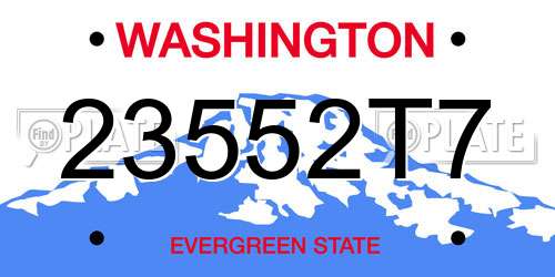 23552T7 Washington License Plate